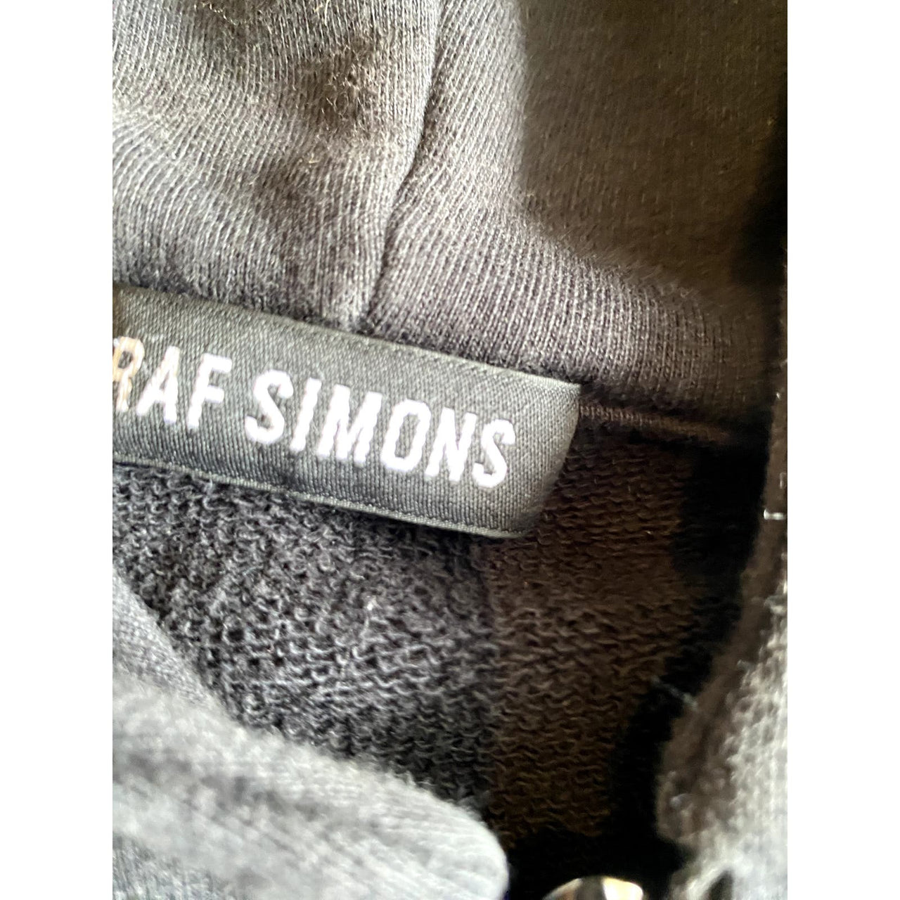 15AW Raf Simons robot hand hoodie back print with RS patch zip up sweatshirt hoodie