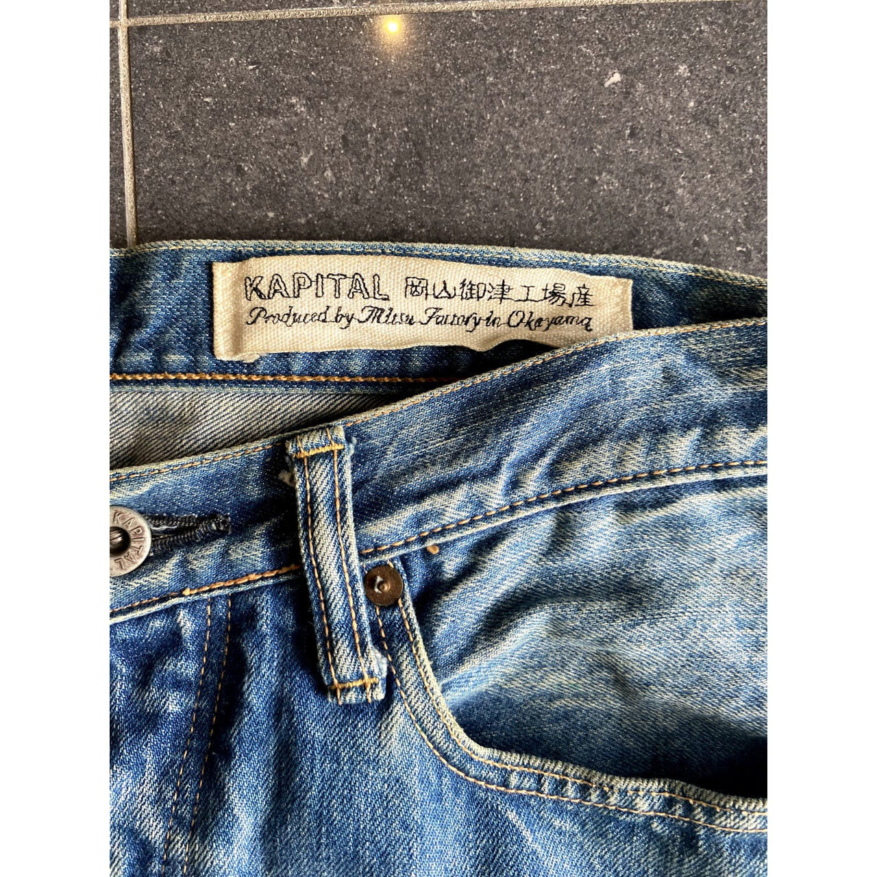 Kapital Smiley Patch Embroidered Denim