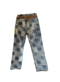 Thumbnail for AW21 Andersson Bell Blue Trompe loeil Patchwork Cargo Jeans