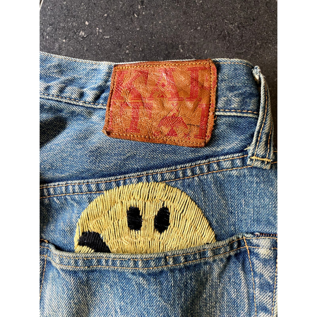 Kapital Smiley Patch Embroidered Denim