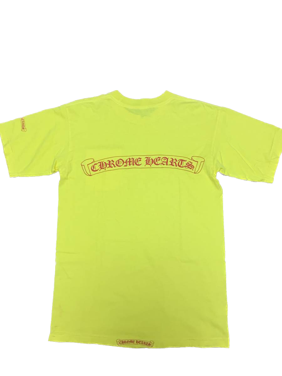 Chrome Hearts Neon Yellow Logo Tee