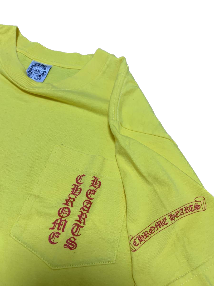 Chrome Hearts Neon Yellow Logo Tee