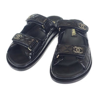 Thumbnail for Chanel Black Quilted Dad Round Toe Sandals