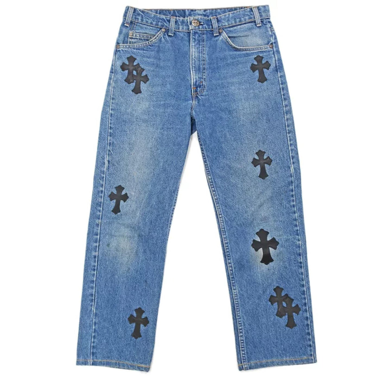 Chrome Hearts Levis Custom Cross Patch Denim Jeans