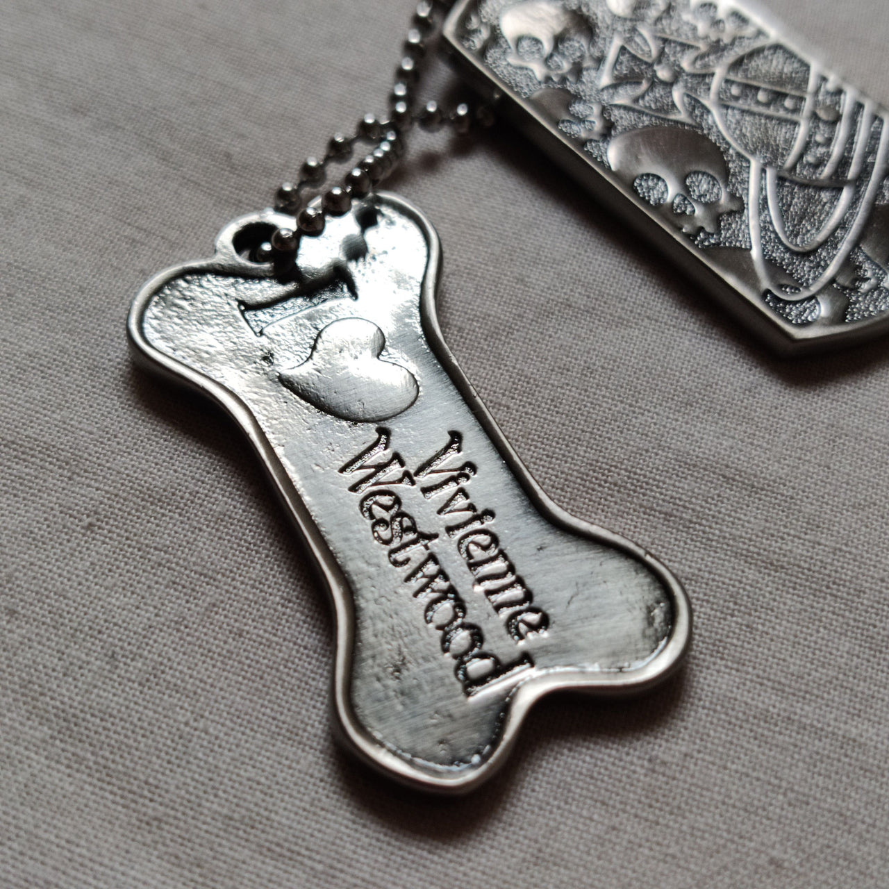 Vivienne Embellished Dog Tag Necklace