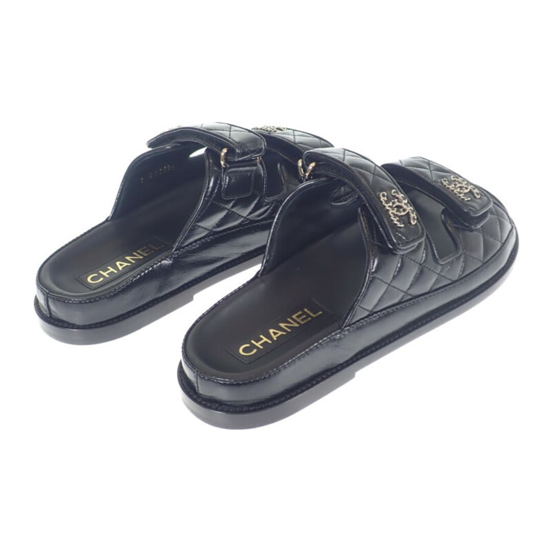 Chanel Black Quilted Dad Round Toe Sandals