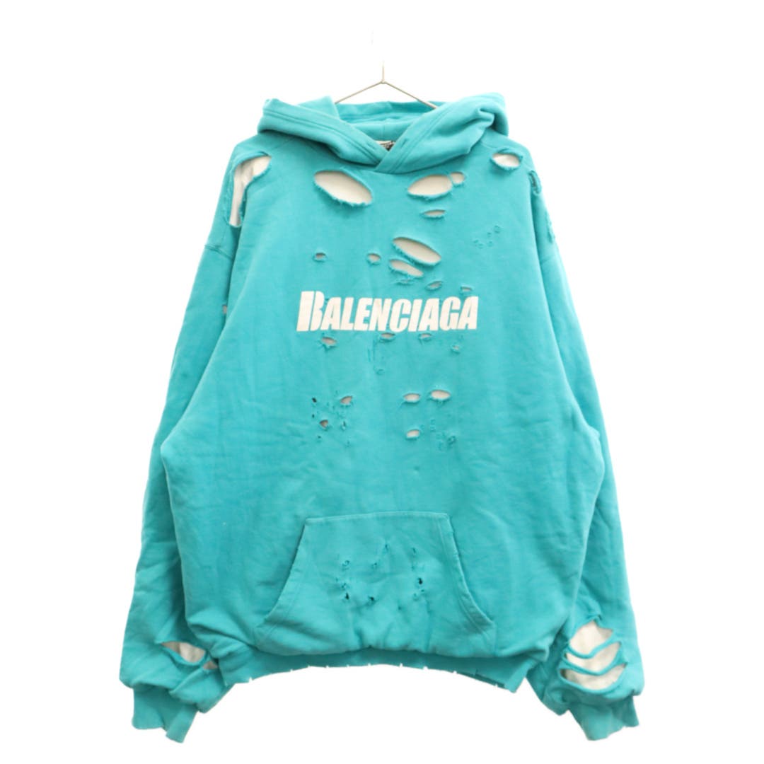 Balenciaga 21SS Caps Destroyed Caps Logo Destroyed Hoodie