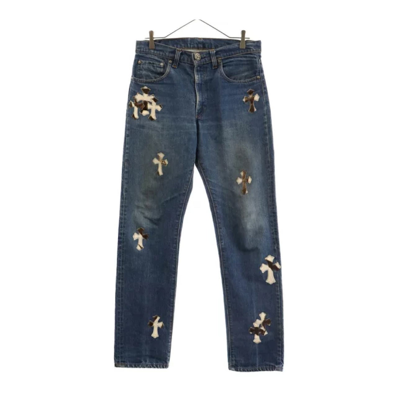 Chrome Hearts x Levis Custom Cross Patch Denim Jeans