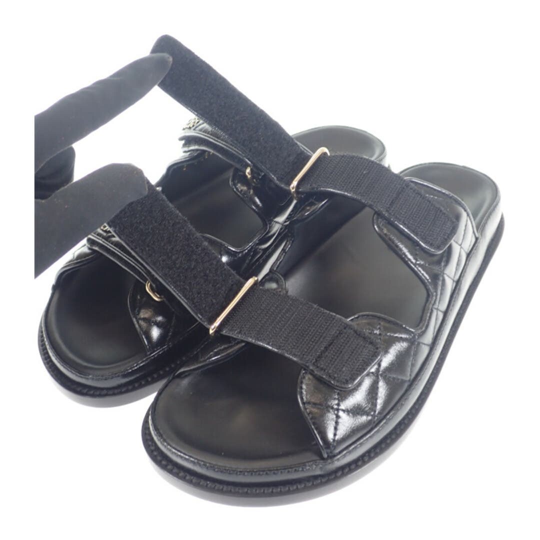 Chanel Black Quilted Dad Round Toe Sandals