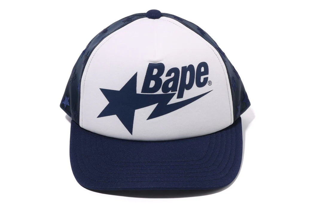 BAPE STA STAR Mesh Logo Trucker Cap