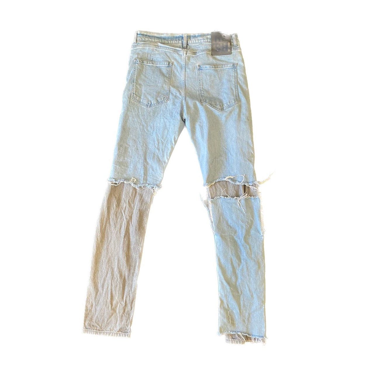 Raf Simons Destroyed Double Layered Denim Jeans