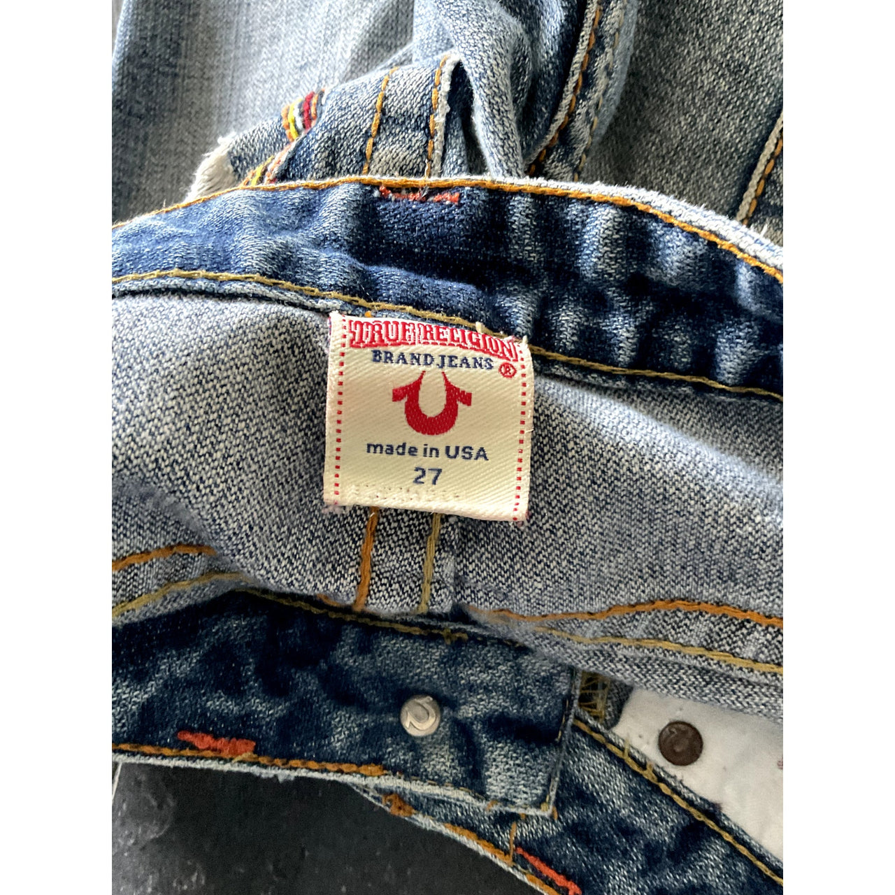 True Religion Rainbow Logo Spiral Denim