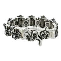 Thumbnail for Chrome Hearts H Link Fleur Clip Silver Bracelet