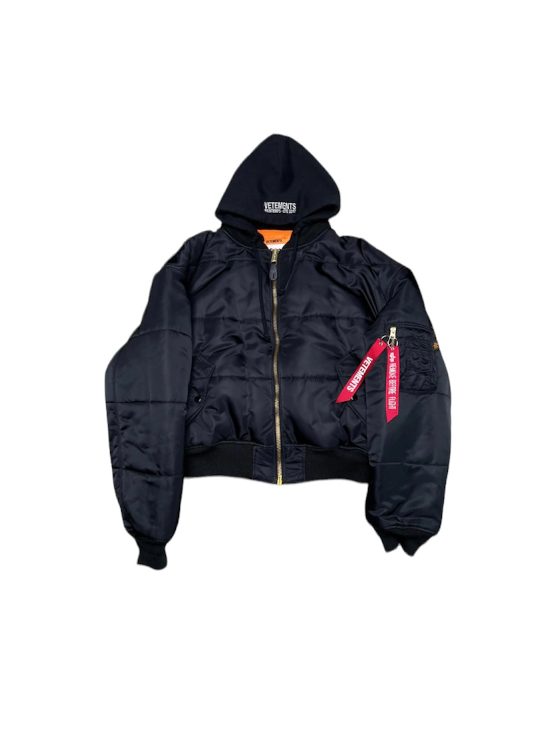 SS17 VETEMENTS x Alpha Industries Reversible Hooded Bomber Jacket