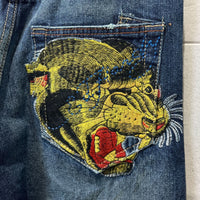 Thumbnail for Ed Hardy Tiger Embroidery Denim Jeans