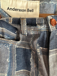 Thumbnail for AW21 Andersson Bell Blue Trompe loeil Patchwork Cargo Jeans