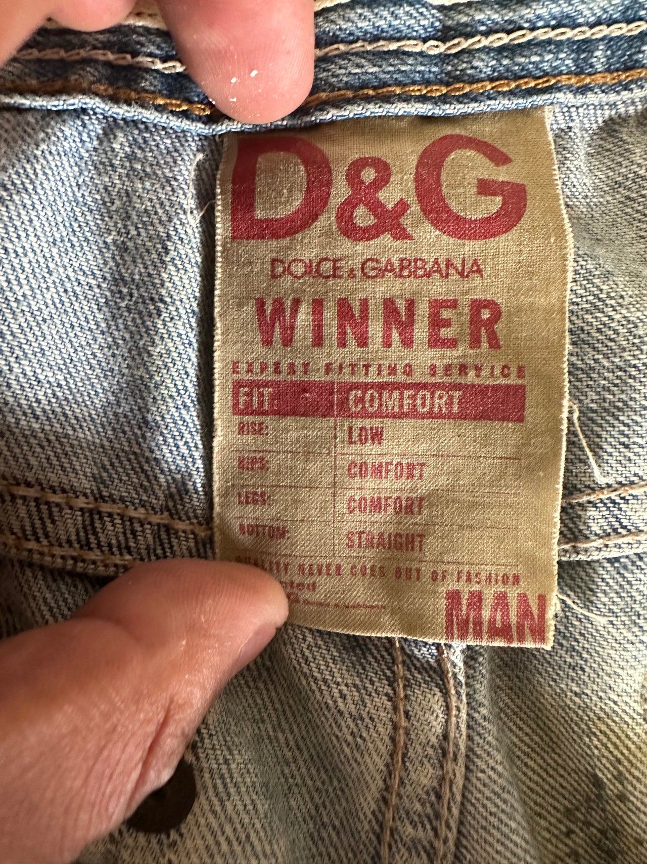 Vintage Light Wash Distressed  D&G Denim