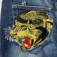 Thumbnail for Ed Hardy Tiger Embroidery Denim Jeans