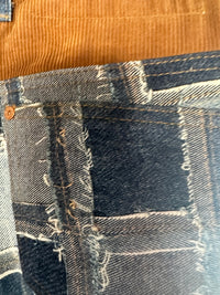 Thumbnail for AW21 Andersson Bell Blue Trompe loeil Patchwork Cargo Jeans