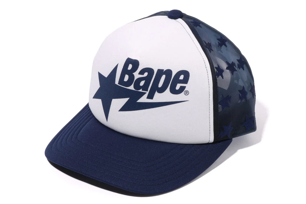 BAPE STA STAR Mesh Logo Trucker Cap