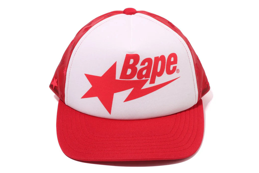 BAPE STA STAR Mesh Logo Trucker Cap