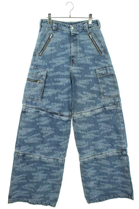 VETEMENTS SS23 ALLOVER logo Transformer Cargo Denim