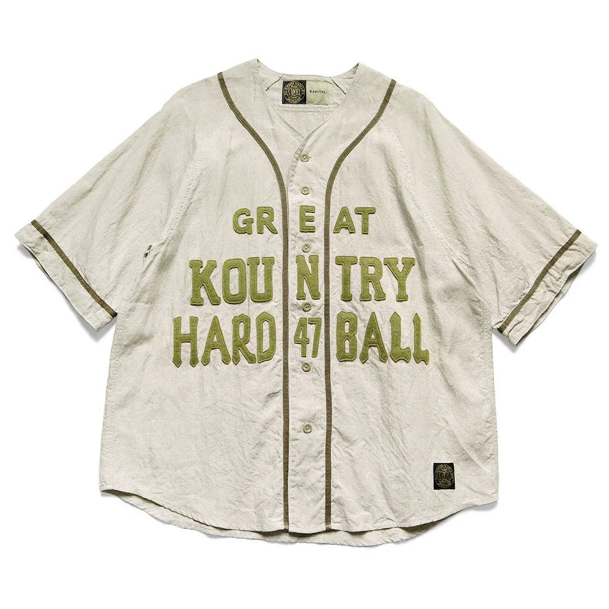 KAPITAL French Linen GREAT KOUNTRY Baseball Shirt