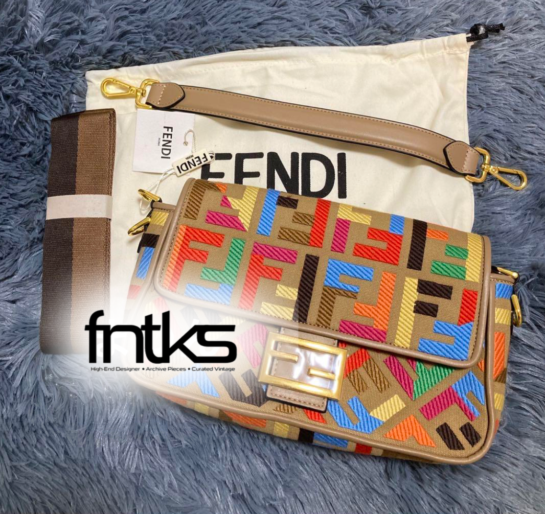 Rare Multicolour Fendi Baguette Shoulder Bag