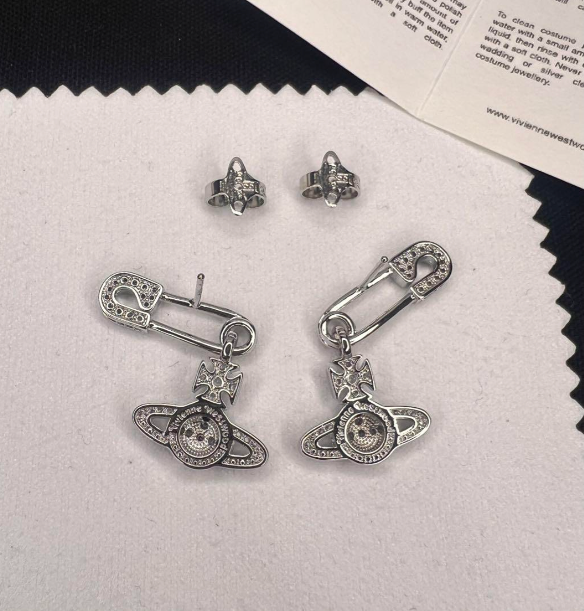 Vivienne Westwood LUCRECE Safety Pin Orb Earrings