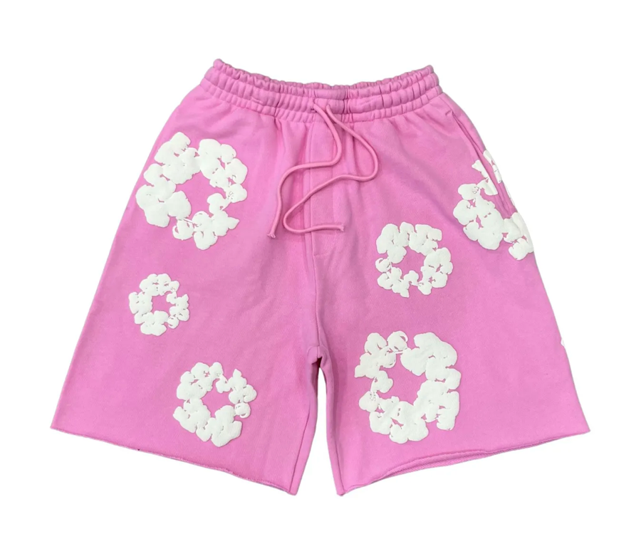 Denim Tears Pink Cotton Wreath Sweatshorts