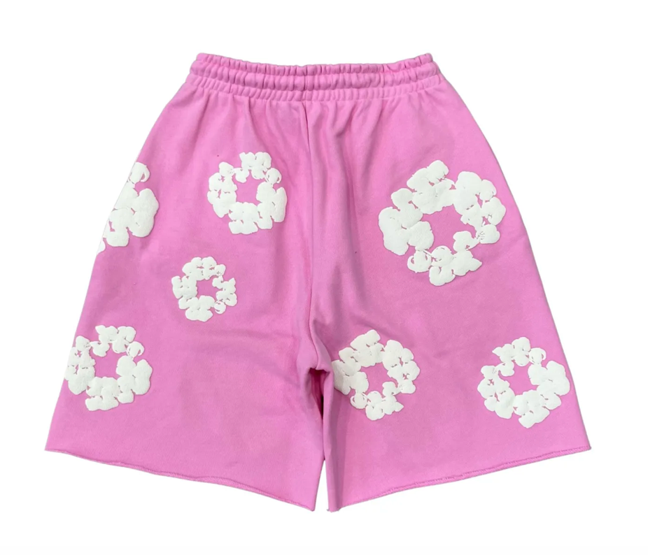 Denim Tears Pink Cotton Wreath Sweatshorts