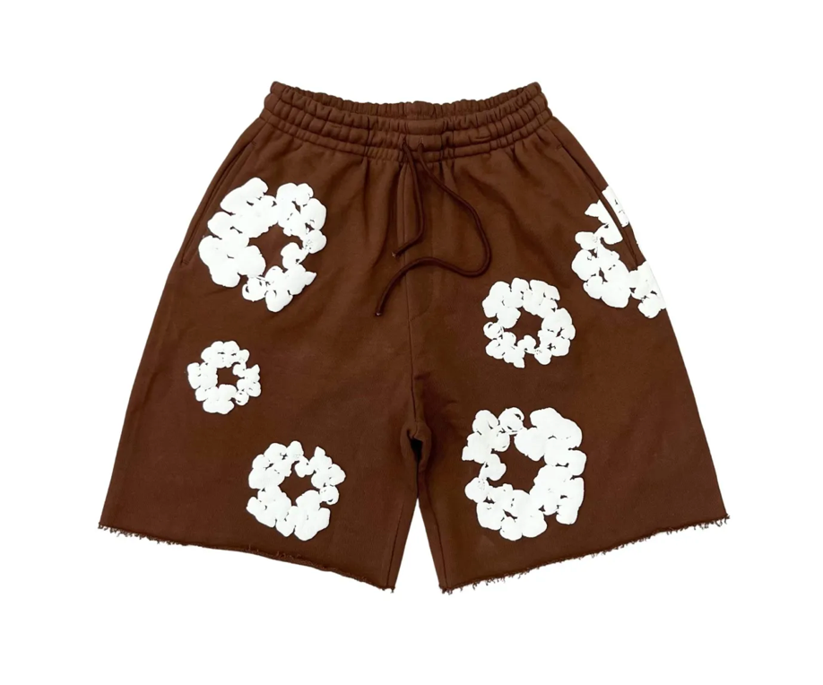 Denim Tears Brown Cotton Wreath Sweatshorts