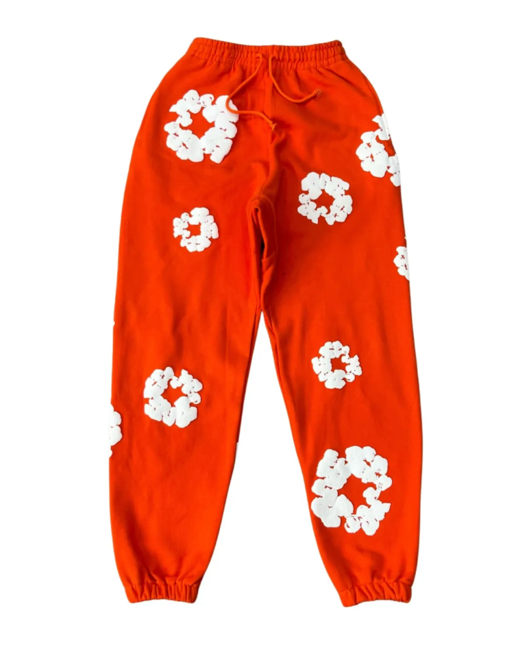 Denim Tears Orange Cotton Wreath Sweatpants