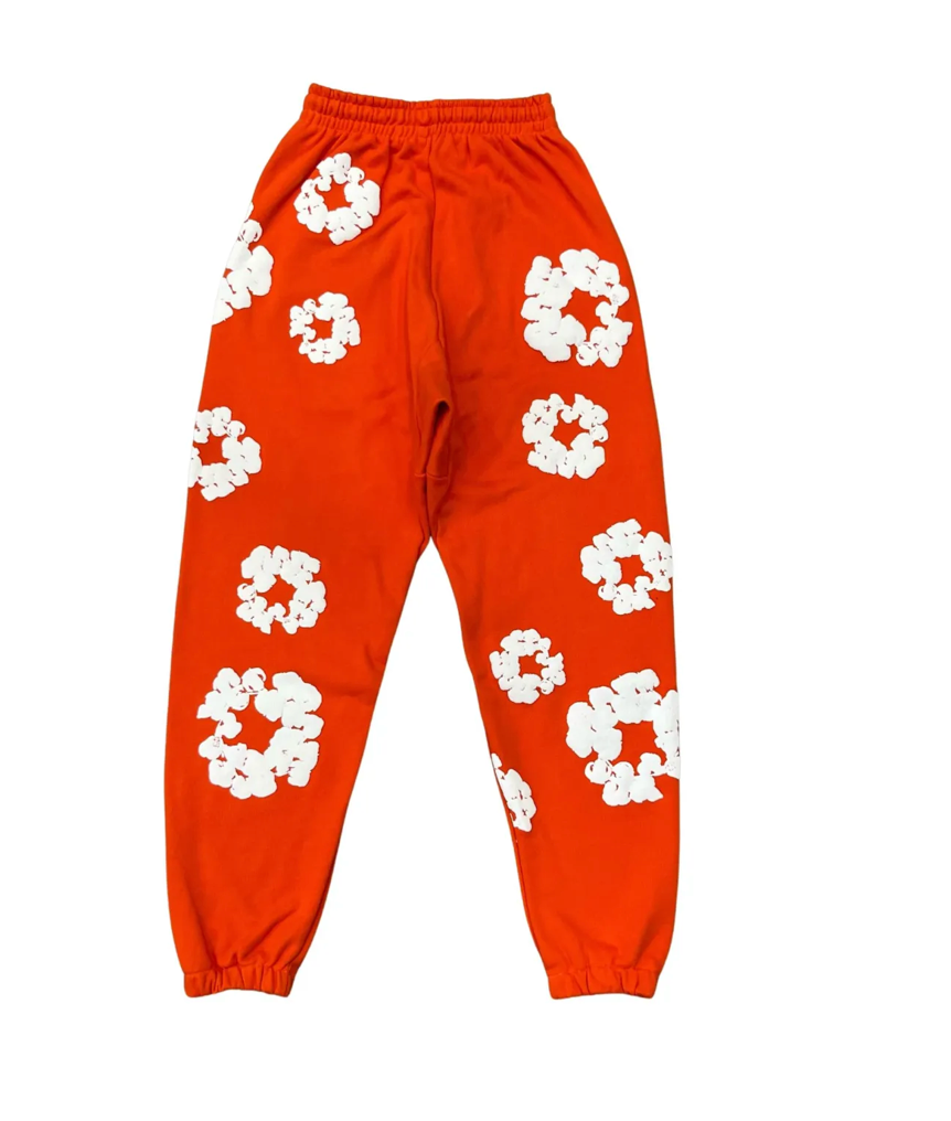 Denim Tears Orange Cotton Wreath Sweatpants