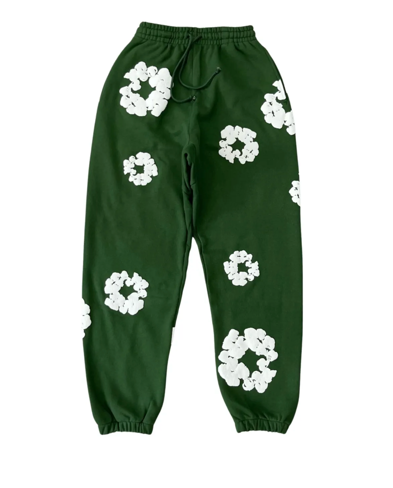 Denim Tears Green Cotton Wreath Sweatpants