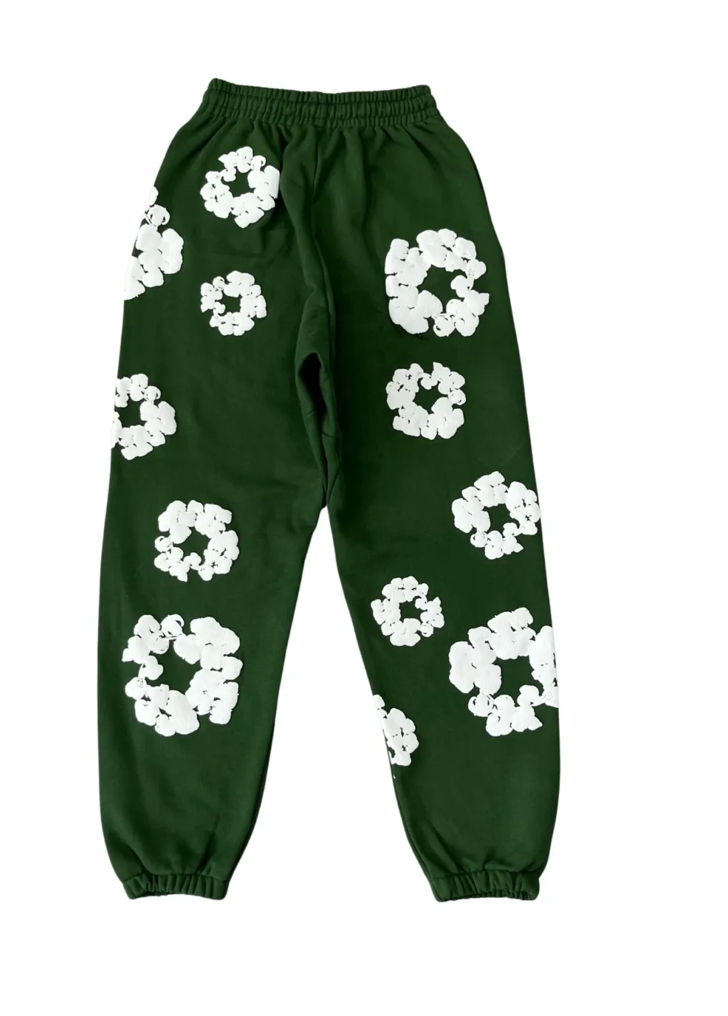 Denim Tears Green Cotton Wreath Sweatpants