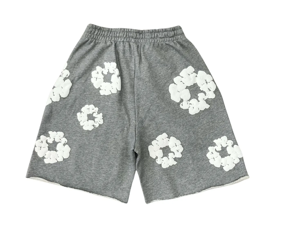 Denim Tears Grey Cotton Wreath Sweatshorts