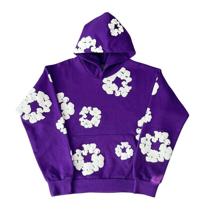 Denim Tears Purple Cotton Wreath Hoodie