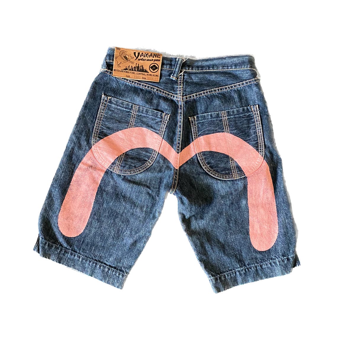 Evisu Pink Daicock Denim Jean Shorts