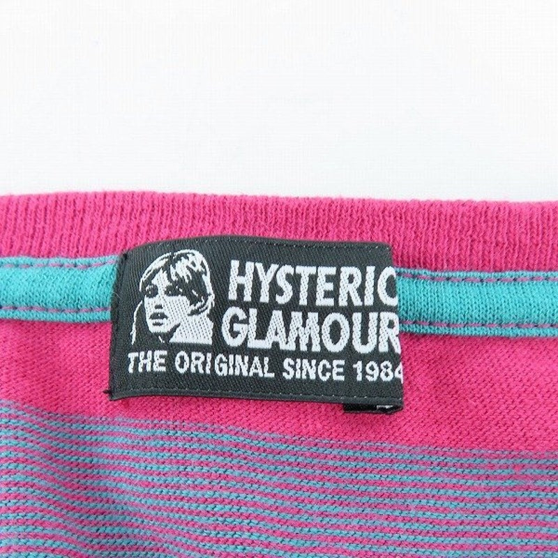 Hysteric Glamour Striped BEAR HEAD Print Pocket T-shirt