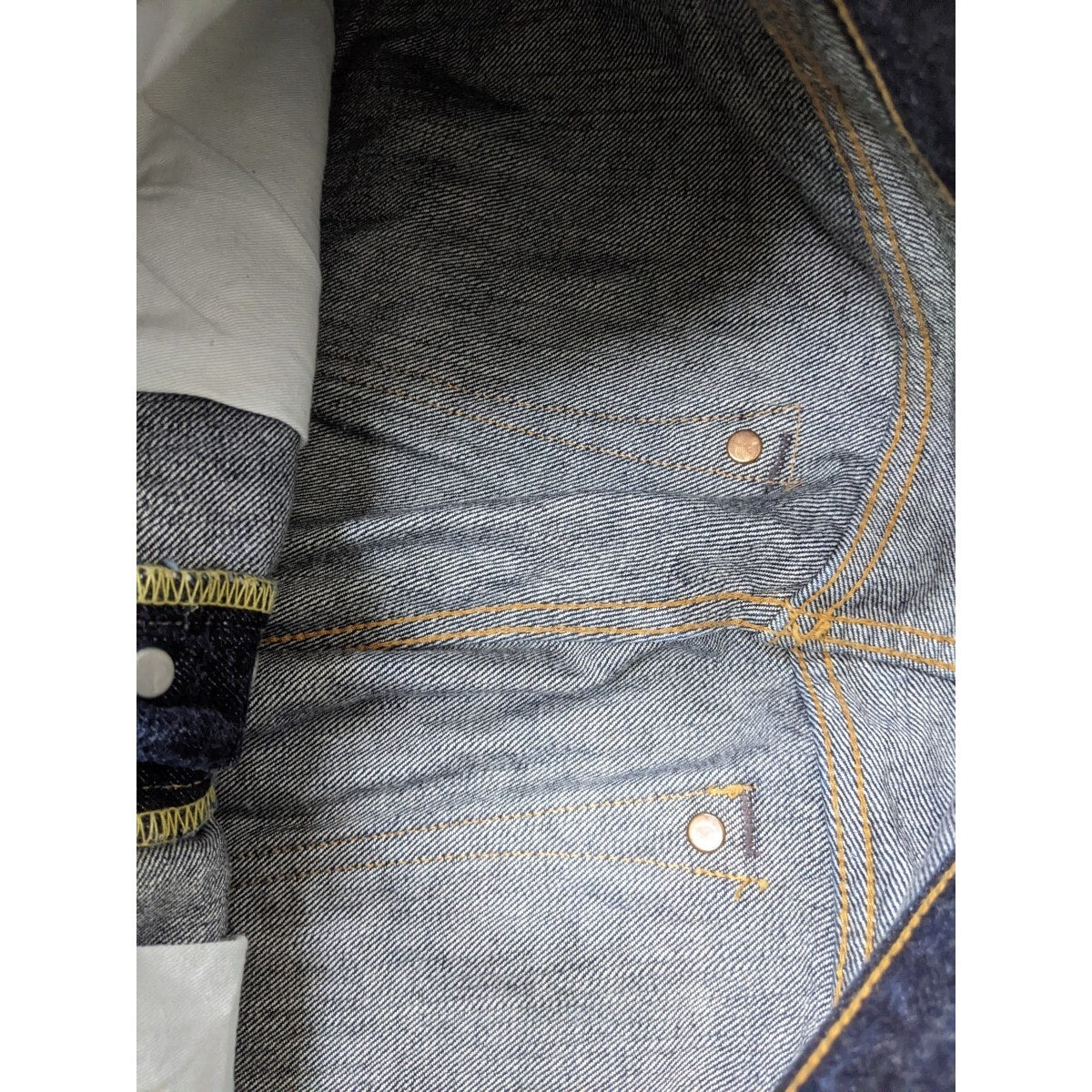 Kapital Rivet Selvedge Button Dark Blue Denim