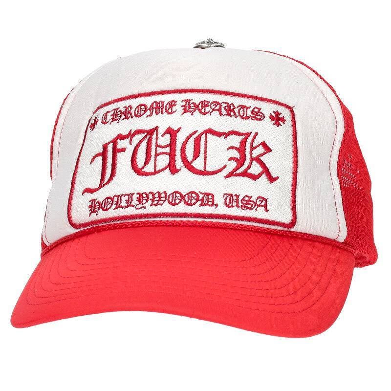 Chrome heats Red 'FUCK' Trucker Snapback Cap