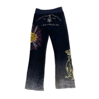 Thumbnail for Christian Audigier Ed Hardy Velour Tattoo Print Sweatpants