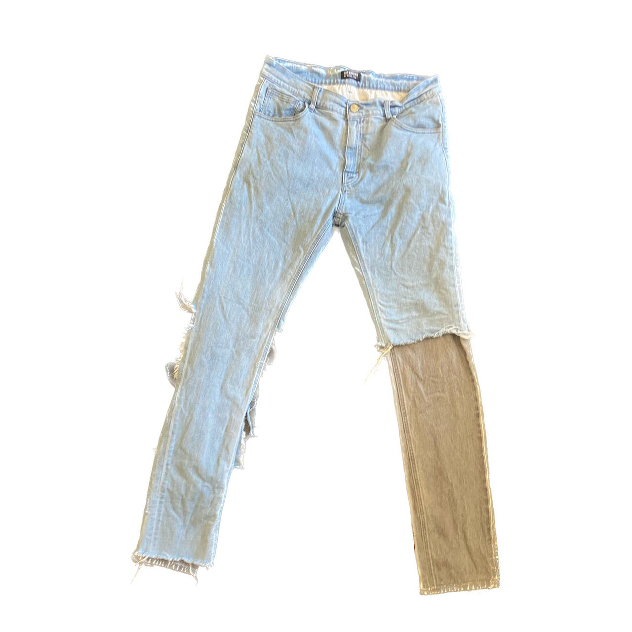 Raf Simons Destroyed Double Layered Denim Jeans