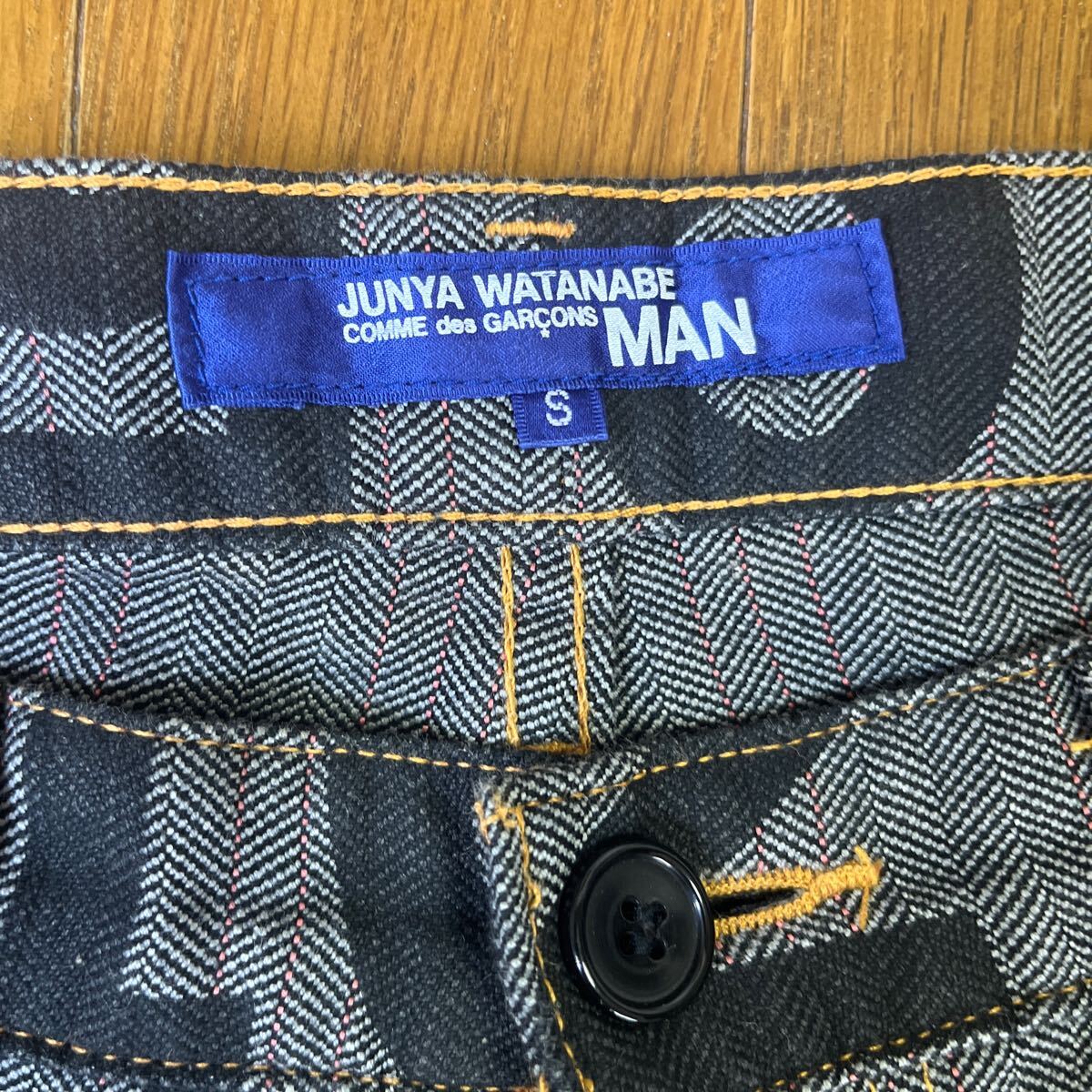 SS03 Junya Watanabe “Numbers” Hand Painted Herringbone Denim