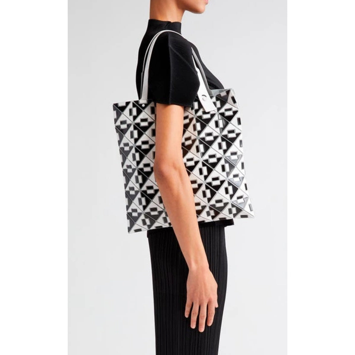 BAO BAO ISSEY MIYAKE White & Black Connect 6x6 Tote