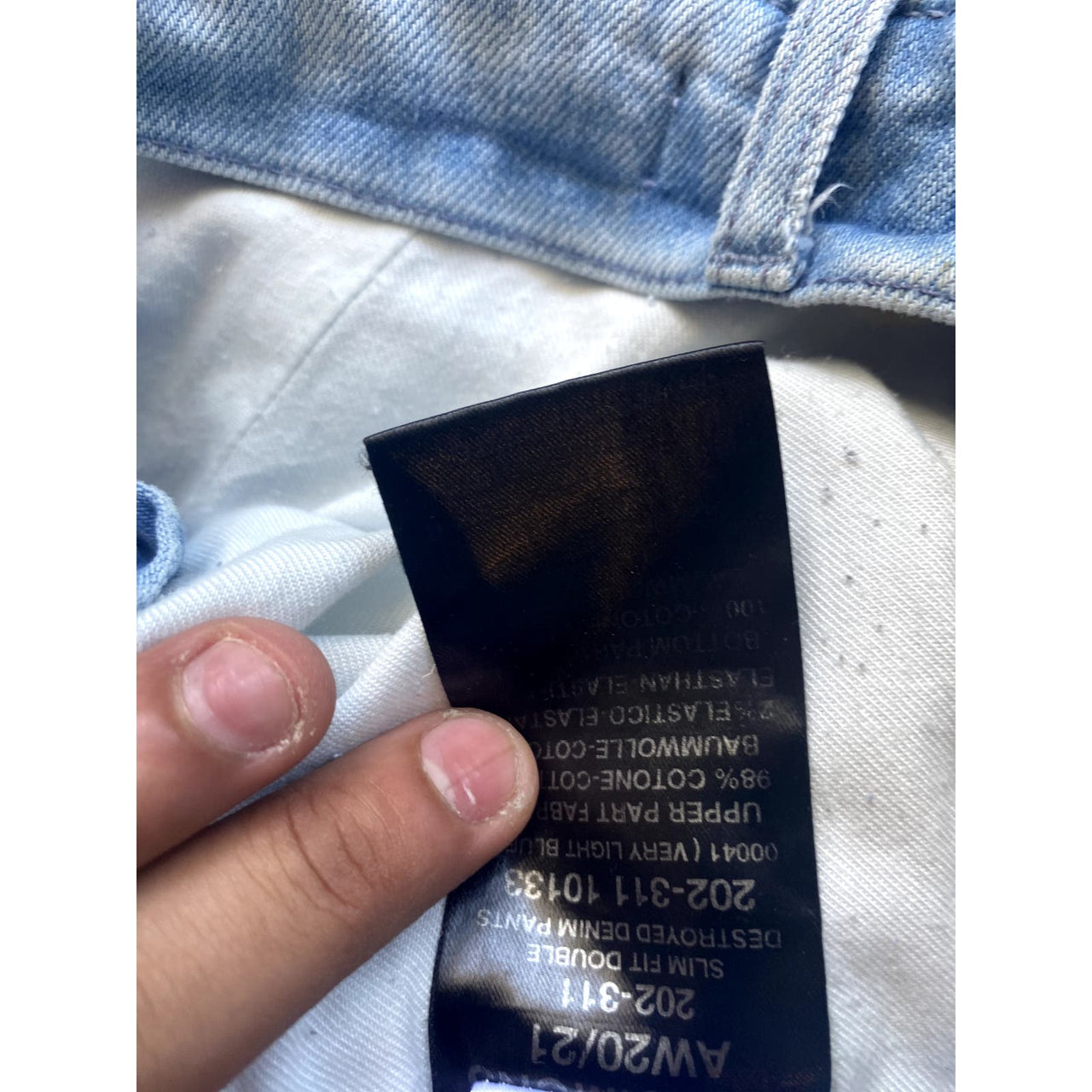 Raf Simons Destroyed Double Layered Denim Jeans