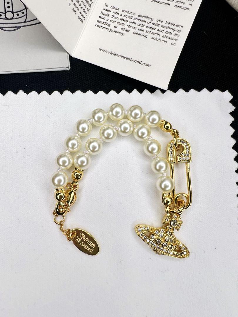 Vivienne Westwood Safety Pin Pearl Bracelet