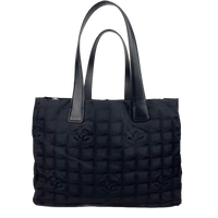 Thumbnail for Archive Chanel Quilted Black Travel Tote Bag