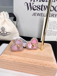 Thumbnail for Vivienne Westwood PETRA Embellished Heart Earrings